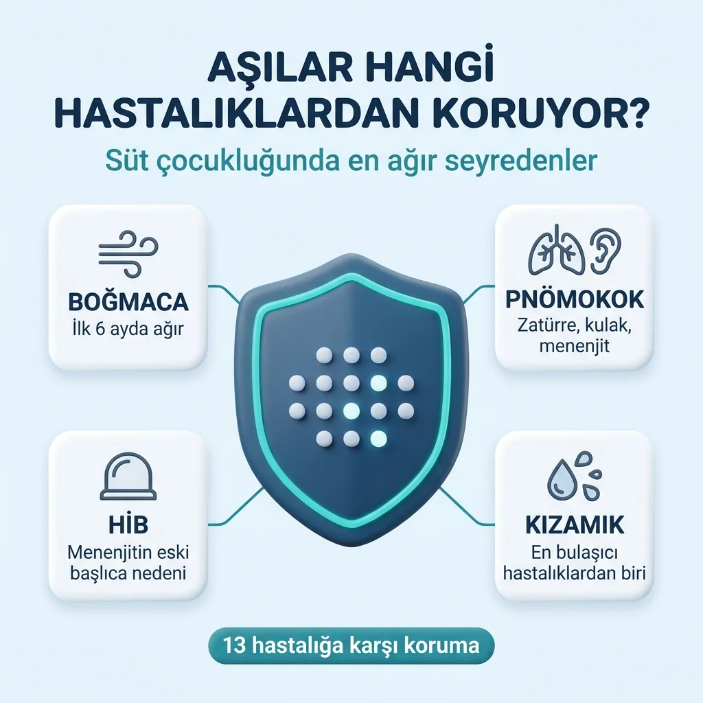Aşıların koruduğu hastalıklar ve süt çocukluğunda en ağır seyredenler