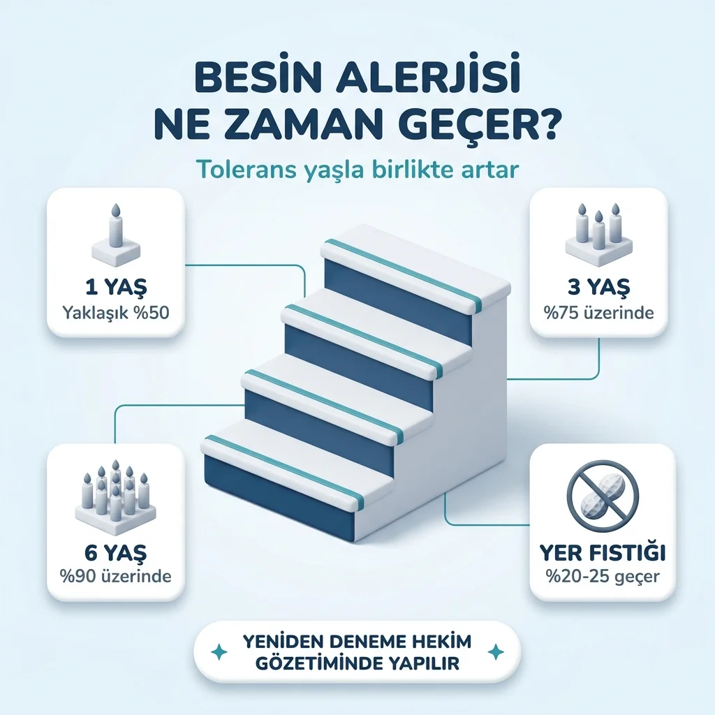 Besin alerjisinde yaşa göre tolerans gelişme oranları