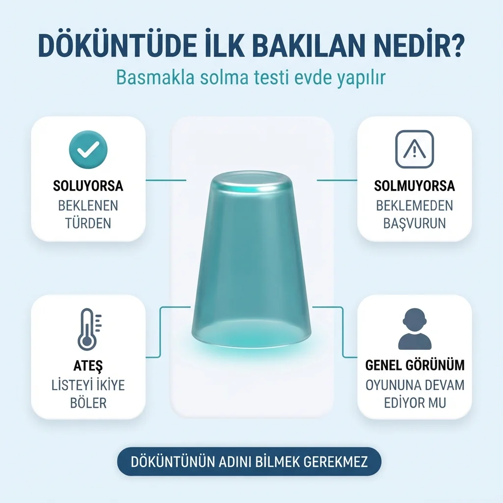 Çocuklarda döküntülü hastalıklar — ateş ve basmakla solma testiyle ilk ayrım