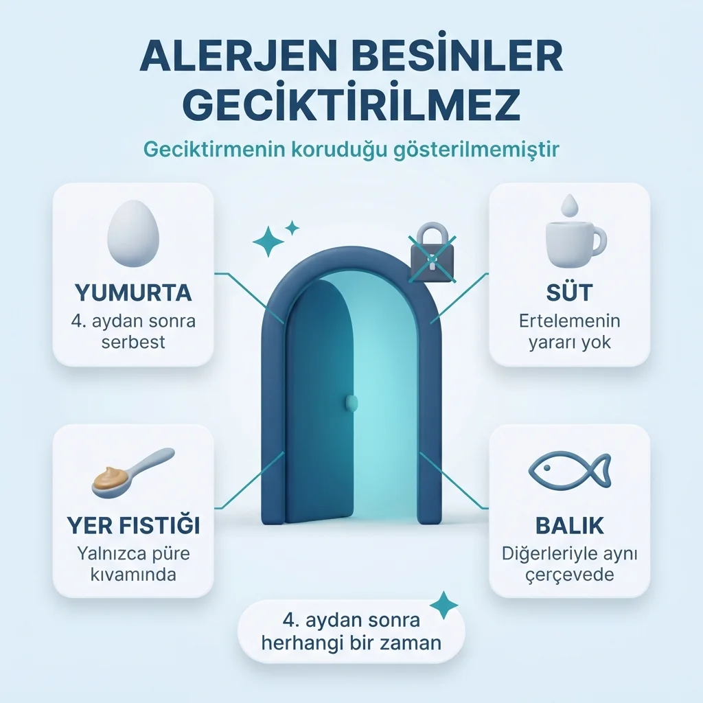 Bebeklerde alerjik besinler — yumurta, fıstık ve balığın geciktirilmemesi