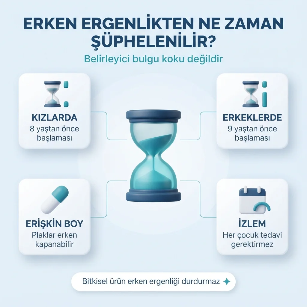 Erken ergenlik — kızlarda 8, erkeklerde 9 yaştan önce başlayan bulgular