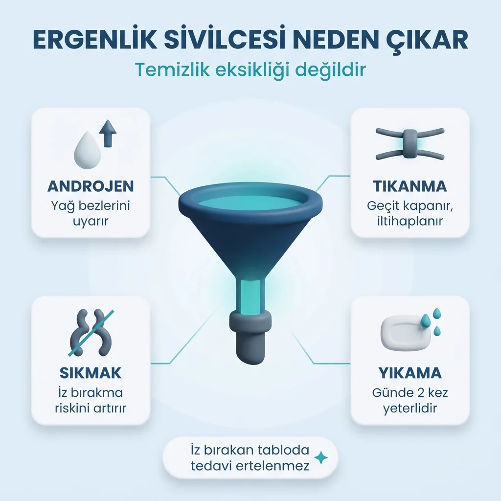 Ergenlik sivilcesinde androjen artışı ve bakım basamakları
