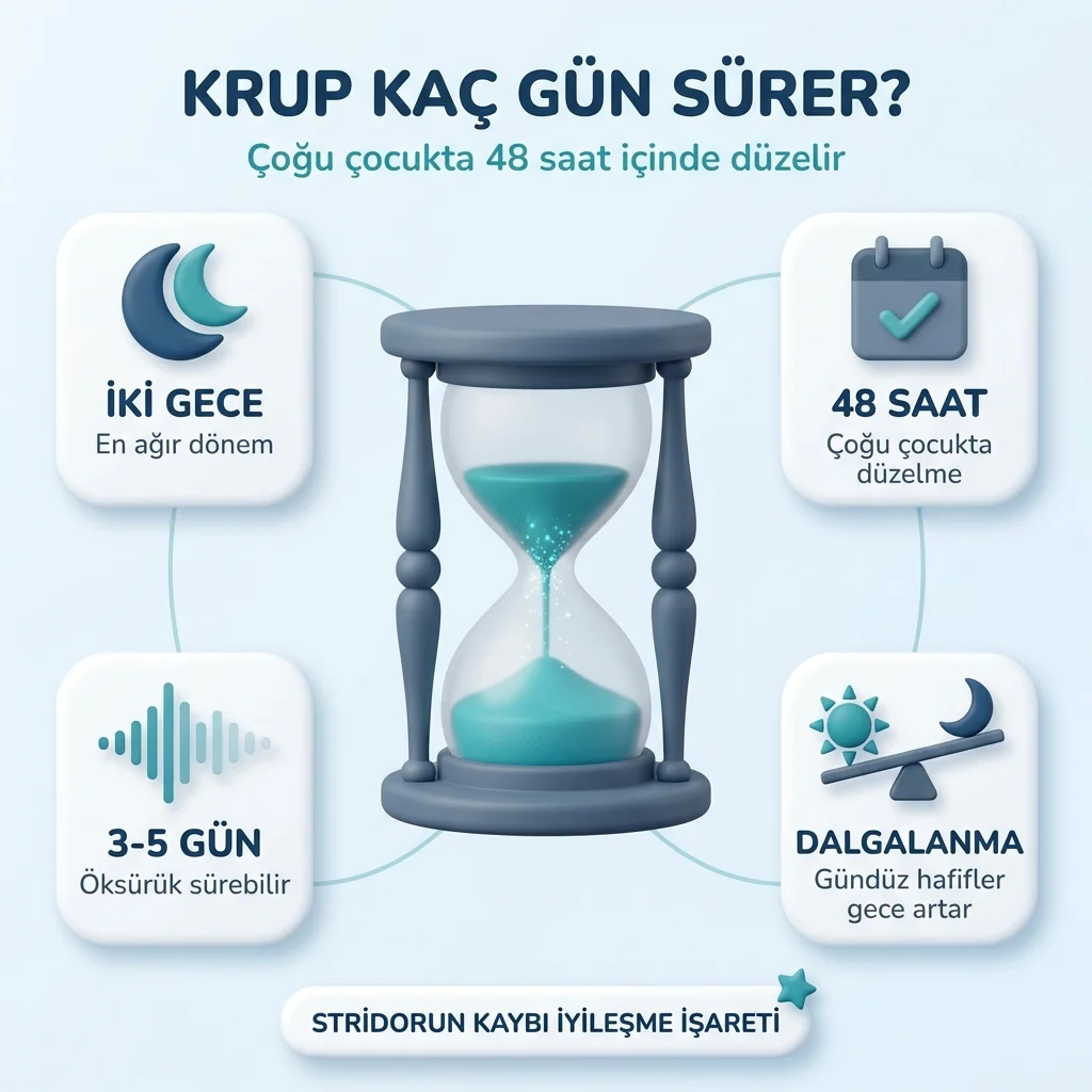 Krubun seyri — ilk iki gece en ağır, çoğu çocukta 48 saat içinde düzelme