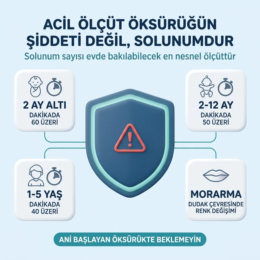 Öksürükte acil başvuru gerektiren solunum bulguları