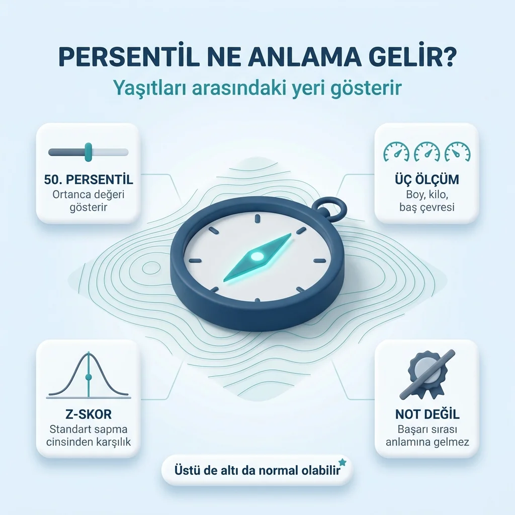 Persentil — çocuğun ölçümünün yaşıtları arasındaki yüzdelik sırası