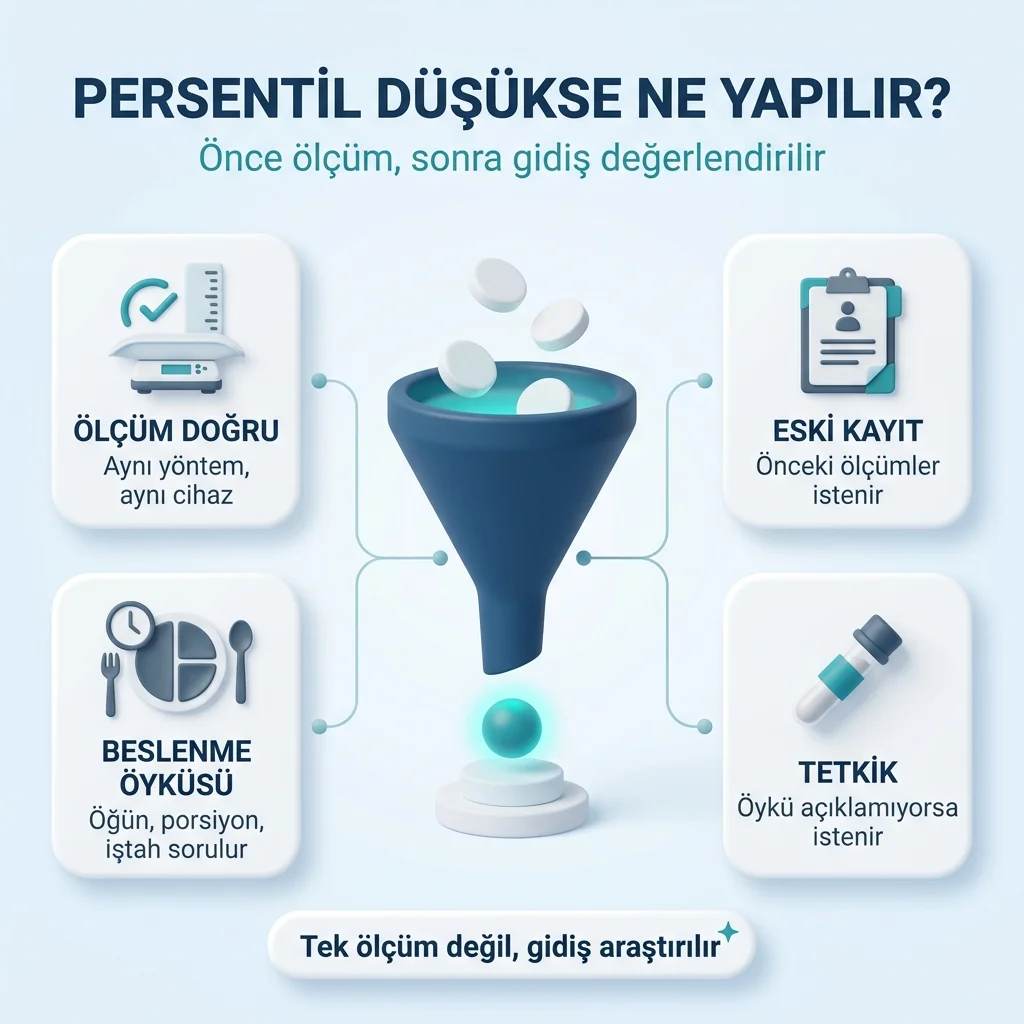 Düşük persentilde değerlendirme — ölçüm doğruluğu ve büyümenin yönü