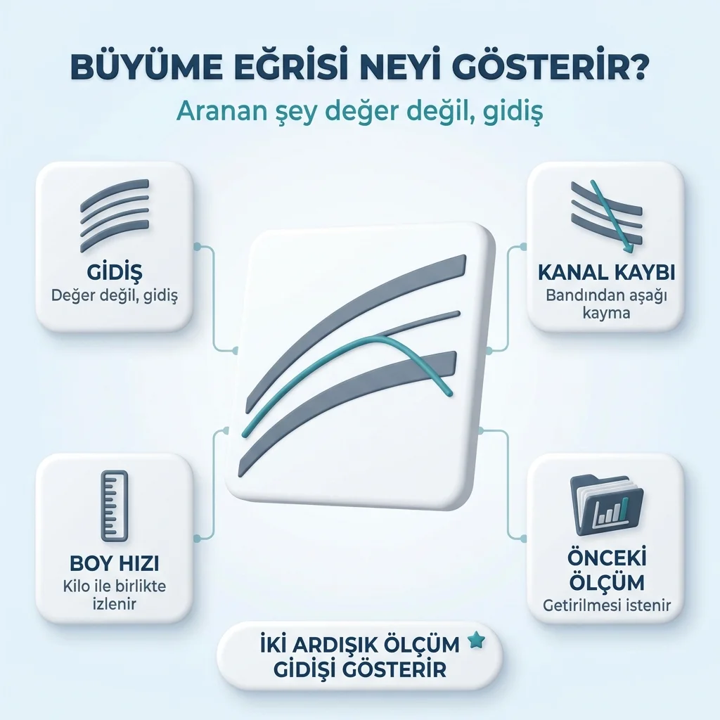 Yeme bozukluğunda büyüme eğrisi — kendi bandından aşağı kayan gidiş ve kanal kaybı